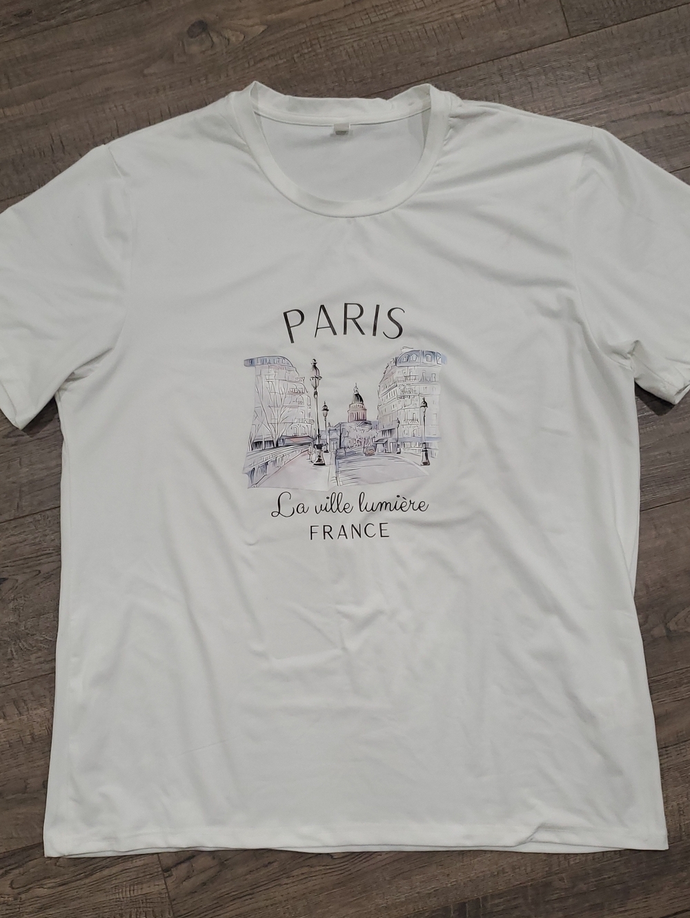 White Paris Graphic Short Sleeve Tee - Women's Top
